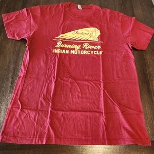 Genuine Indian Motorcycle Red Dealer T-Shirt Running River Indian - XL